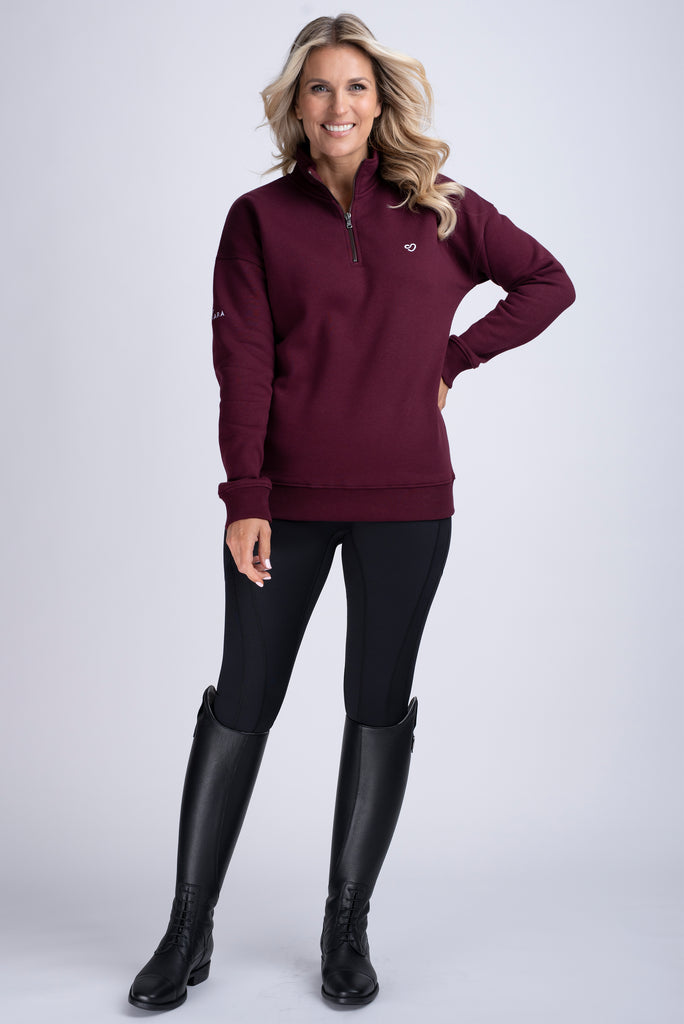 Mochara Burgundy Half Zip Sweatshirt