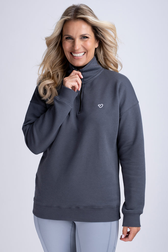 Mochara Charcoal Half Zip Sweatshirt