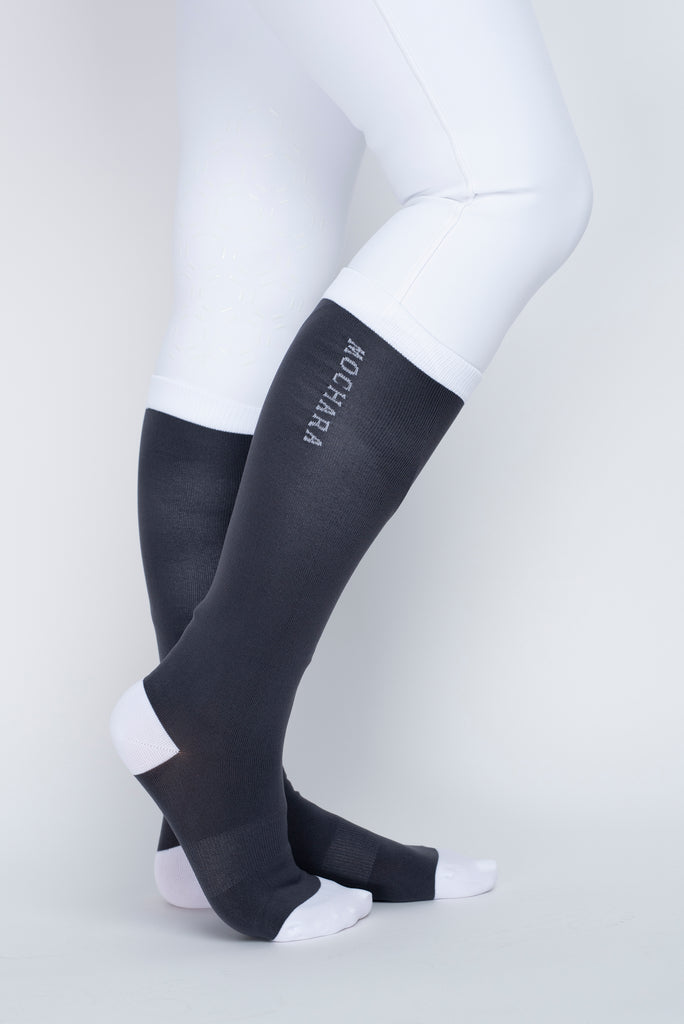 Mochara Long Riding Socks Charcoal Grey