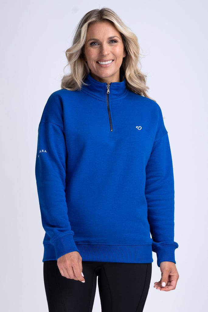 Mochara Cobalt Blue Half Zip Sweatshirt