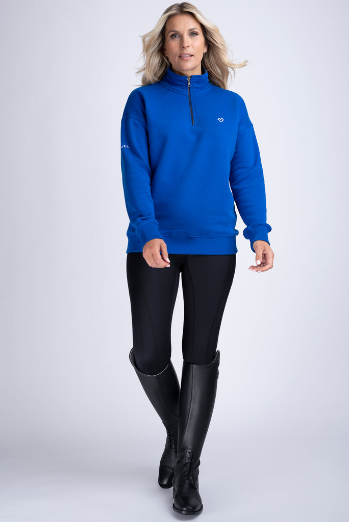 Mochara Cobalt Blue Half Zip Sweatshirt