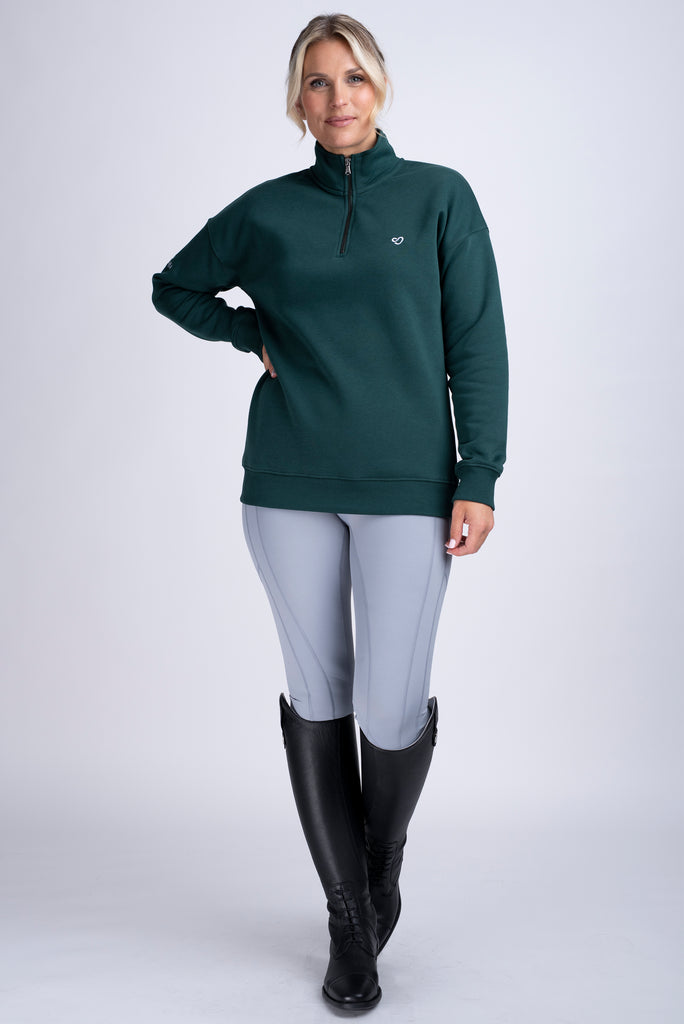 Mochara Forest Green Half Zip Sweatshirt