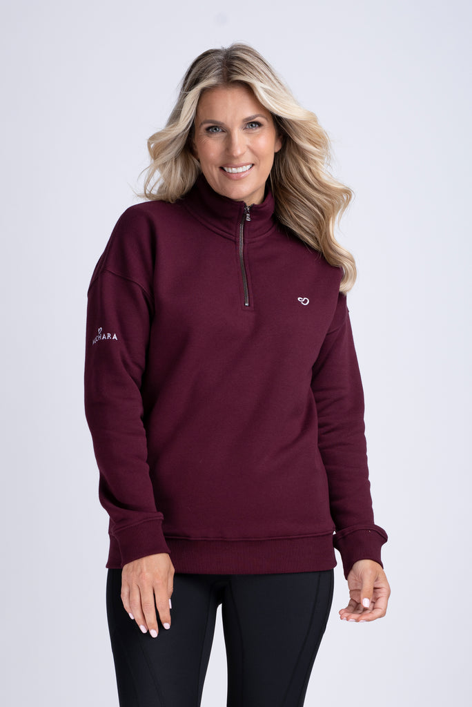 Mochara Burgundy Half Zip Sweatshirt