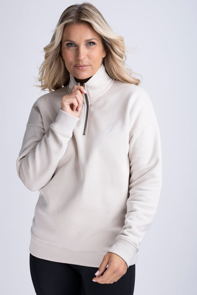 Mochara Half Zip Sweatshirt Latte