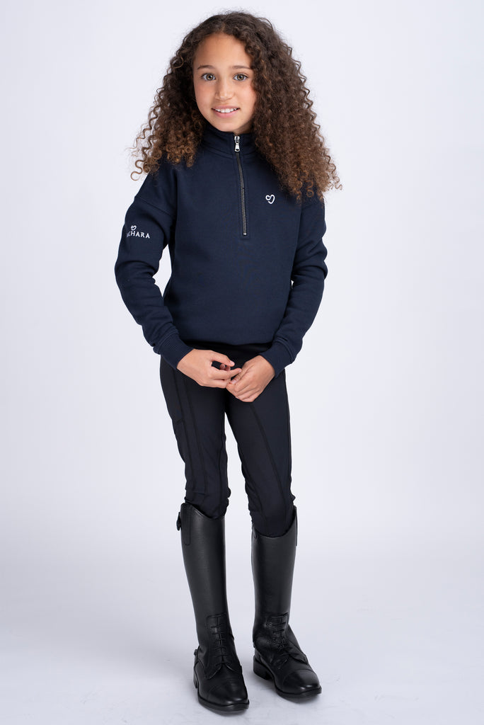 Mochara Navy Half Zip Sweatshirt YR